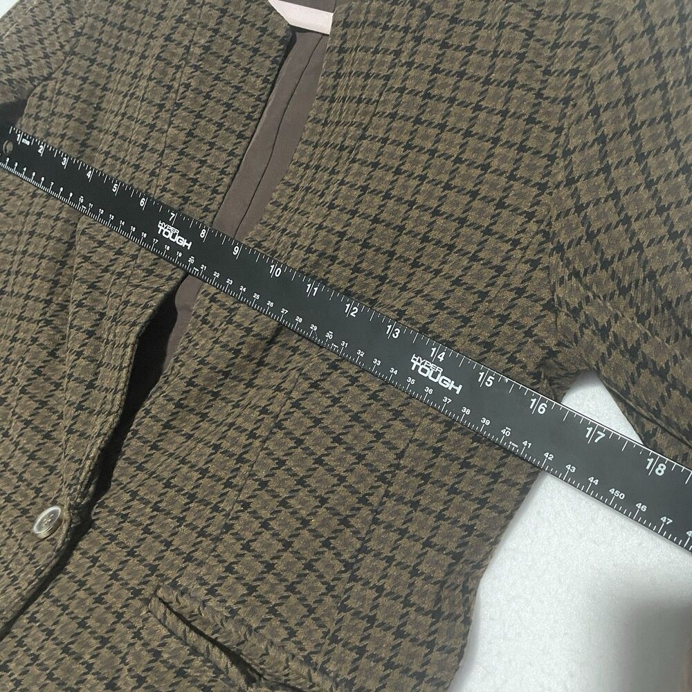 Old Navy Blazer Womens Small S Brown Houndstooth Corpcore Academia Preppy Office - Picture 6 of 16
